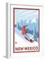 Snowboarder Scene - New Mexico-Lantern Press-Framed Art Print