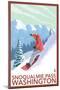 Snowboarder Scene - Snoqualmie Pass, Washington-Lantern Press-Mounted Art Print