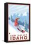 Snowboarder Scene, Sun Valley, Idaho-Lantern Press-Framed Stretched Canvas