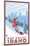 Snowboarder Scene, Sun Valley, Idaho-Lantern Press-Mounted Art Print