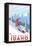 Snowboarder Scene, Sun Valley, Idaho-Lantern Press-Framed Stretched Canvas