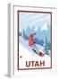 Snowboarder Scene - Utah-Lantern Press-Framed Art Print