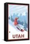 Snowboarder Scene - Utah-Lantern Press-Framed Stretched Canvas