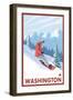 Snowboarder Scene, Washington-Lantern Press-Framed Art Print