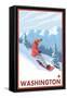 Snowboarder Scene, Washington-Lantern Press-Framed Stretched Canvas