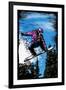 Snowboarder - Scratchboard-Lantern Press-Framed Art Print