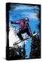 Snowboarder - Scratchboard-Lantern Press-Stretched Canvas