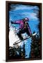 Snowboarder - Scratchboard-Lantern Press-Framed Art Print