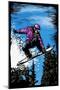 Snowboarder - Scratchboard-Lantern Press-Mounted Art Print