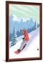 Snowboarder-Lantern Press-Framed Art Print