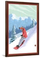 Snowboarder-Lantern Press-Framed Art Print