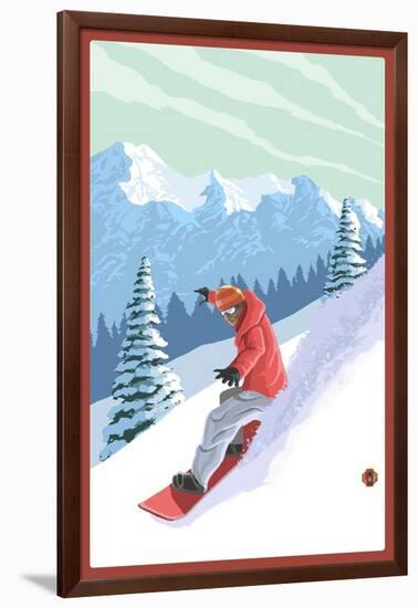 Snowboarder-Lantern Press-Framed Art Print