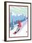 Snowboarder-Lantern Press-Framed Art Print