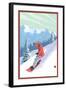 Snowboarder-Lantern Press-Framed Art Print