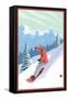 Snowboarder-Lantern Press-Framed Stretched Canvas