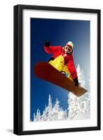 Snowboarder-Lantern Press-Framed Art Print