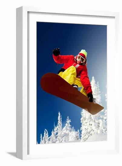 Snowboarder-Lantern Press-Framed Art Print