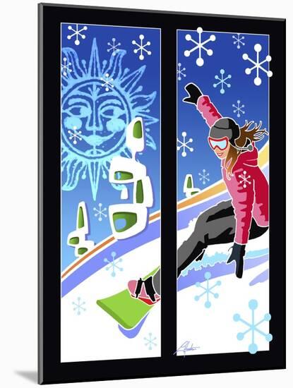 Snowboarder-Larry Hunter-Mounted Giclee Print