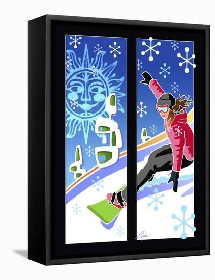 Snowboarder-Larry Hunter-Framed Stretched Canvas
