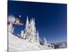 Snowboarding Action at Whitefish Mountain Resort in Whitefish, Montana, USA-Chuck Haney-Stretched Canvas