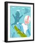 Snowboarding and Skiing Funny Free Rider Jump Fun Poster Design. Funky Snowboarding Winter Exercise-Popmarleo-Framed Art Print