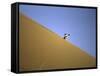 Snowboarding on Sanddunes, Morocco-Michael Brown-Framed Stretched Canvas
