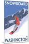 Snowboarding, Washington-Lantern Press-Mounted Art Print