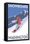 Snowboarding, Washington-Lantern Press-Framed Stretched Canvas