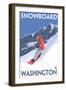 Snowboarding, Washington-Lantern Press-Framed Art Print