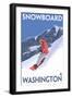 Snowboarding, Washington-Lantern Press-Framed Art Print