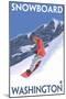 Snowboarding, Washington-Lantern Press-Mounted Art Print