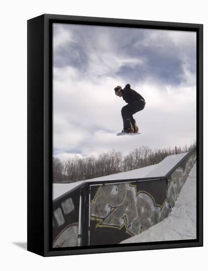 Snowboarding-null-Framed Stretched Canvas