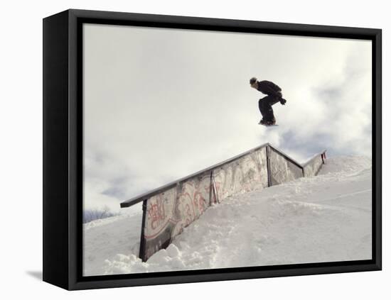 Snowboarding-null-Framed Stretched Canvas