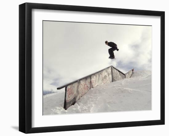 Snowboarding-null-Framed Premium Photographic Print