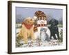 Snowboy with Little Friends-William Vanderdasson-Framed Giclee Print