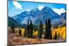 Snowcapped Maroon Bells-Snowmass Wilderness in autumn.-Mallorie Ostrowitz-Mounted Photographic Print