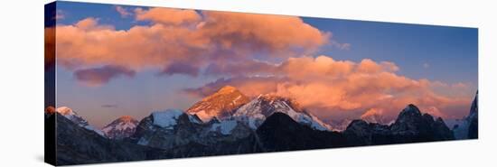 Snowcapped Mountain Peaks, Mt Everest, Lhotse, Dudh Kosi, Solukhumbu, Himalayas, Nepal-null-Stretched Canvas