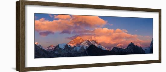 Snowcapped Mountain Peaks, Mt Everest, Lhotse, Dudh Kosi, Solukhumbu, Himalayas, Nepal-null-Framed Photographic Print