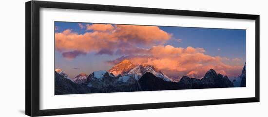 Snowcapped Mountain Peaks, Mt Everest, Lhotse, Dudh Kosi, Solukhumbu, Himalayas, Nepal-null-Framed Photographic Print