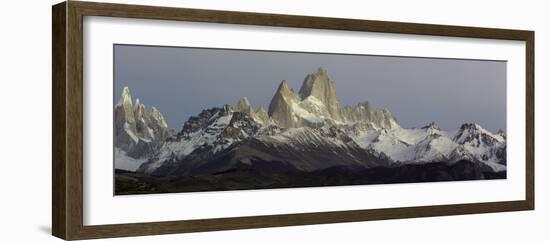 Snowcapped Mountain Range, Mt Fitzroy, Argentine Glaciers National Park, Santa Cruz Province-null-Framed Photographic Print