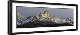 Snowcapped Mountain Range, Mt Fitzroy, Argentine Glaciers National Park, Santa Cruz Province-null-Framed Photographic Print