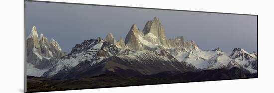 Snowcapped Mountain Range, Mt Fitzroy, Argentine Glaciers National Park, Santa Cruz Province-null-Mounted Photographic Print