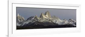 Snowcapped Mountain Range, Mt Fitzroy, Argentine Glaciers National Park, Santa Cruz Province-null-Framed Photographic Print