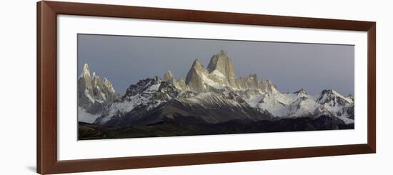 Snowcapped Mountain Range, Mt Fitzroy, Argentine Glaciers National Park, Santa Cruz Province-null-Framed Photographic Print