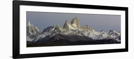 Snowcapped Mountain Range, Mt Fitzroy, Argentine Glaciers National Park, Santa Cruz Province-null-Framed Photographic Print