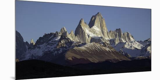 Snowcapped Mountain Range, Mt Fitzroy, Argentine Glaciers National Park, Santa Cruz Province-null-Mounted Photographic Print