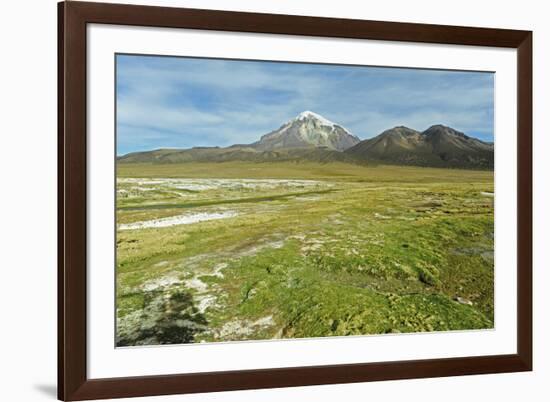 Snowcapped volcano Sajama, Sajama National Park, Bolivia-Anthony Asael-Framed Photographic Print