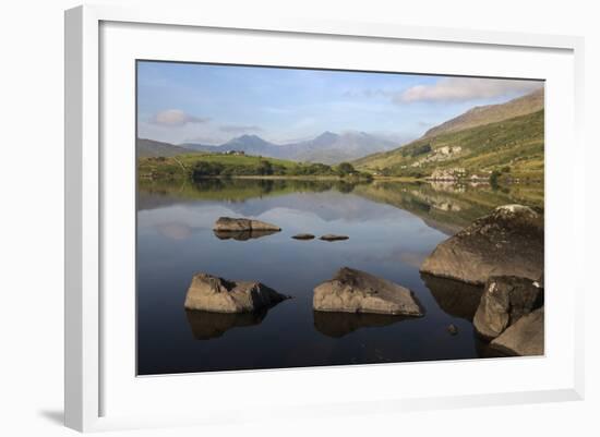 Snowdon and Llynnau Mymbyr, Capel Curig, Snowdonia National Park, Conwy, Wales, UK-Stuart Black-Framed Photographic Print