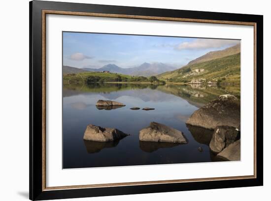 Snowdon and Llynnau Mymbyr, Capel Curig, Snowdonia National Park, Conwy, Wales, UK-Stuart Black-Framed Photographic Print