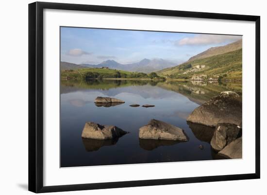 Snowdon and Llynnau Mymbyr, Capel Curig, Snowdonia National Park, Conwy, Wales, UK-Stuart Black-Framed Photographic Print